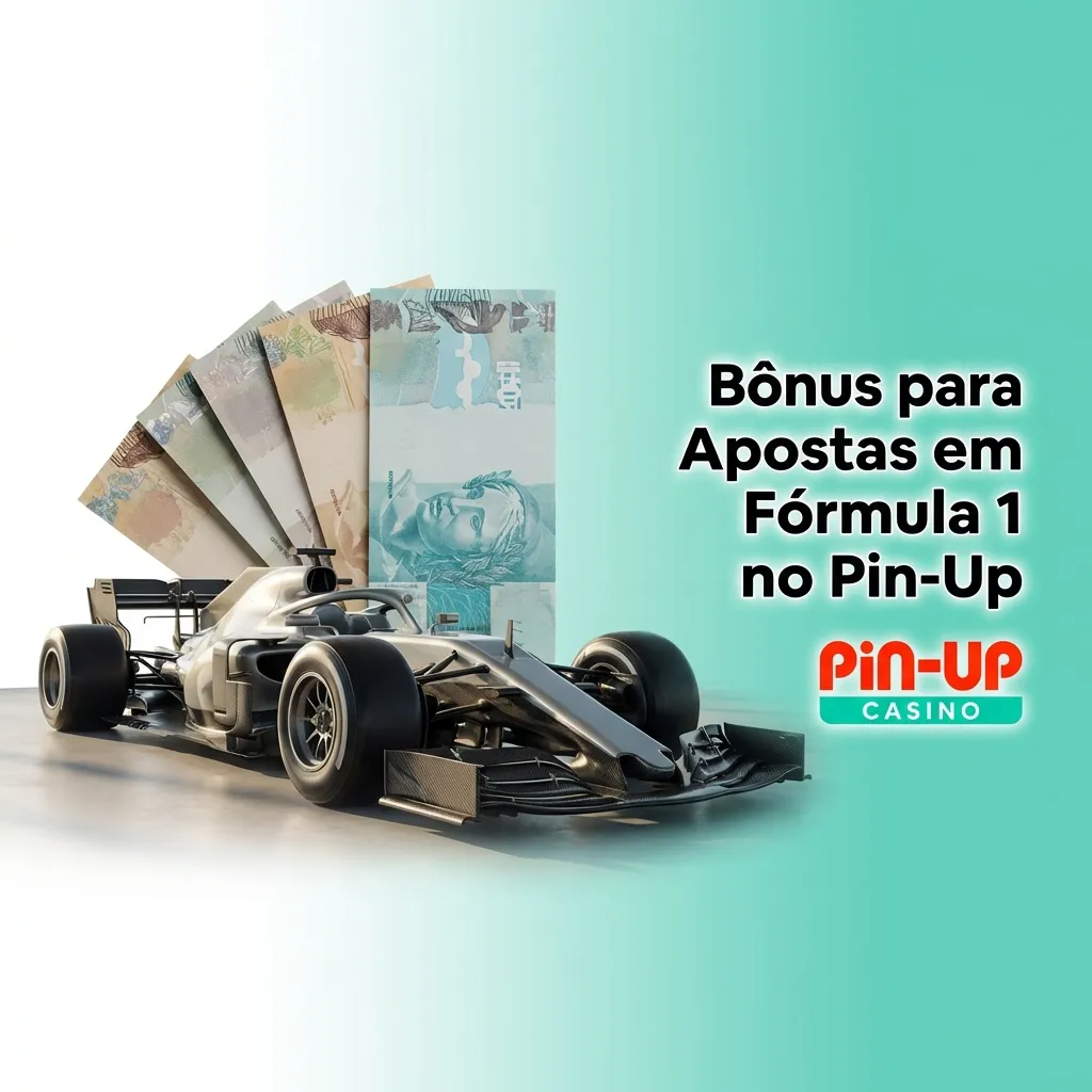 Pin-Up Formula 1 betting bonus banner showing 100% first deposit match up to R$3,000 for new users with sports car imagery
