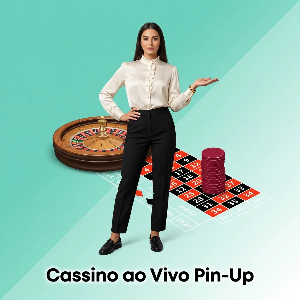 Mesa de cassino ao vivo Pin-Up com crupiê real transmitindo jogos de roleta, blackjack e bacará em alta definição