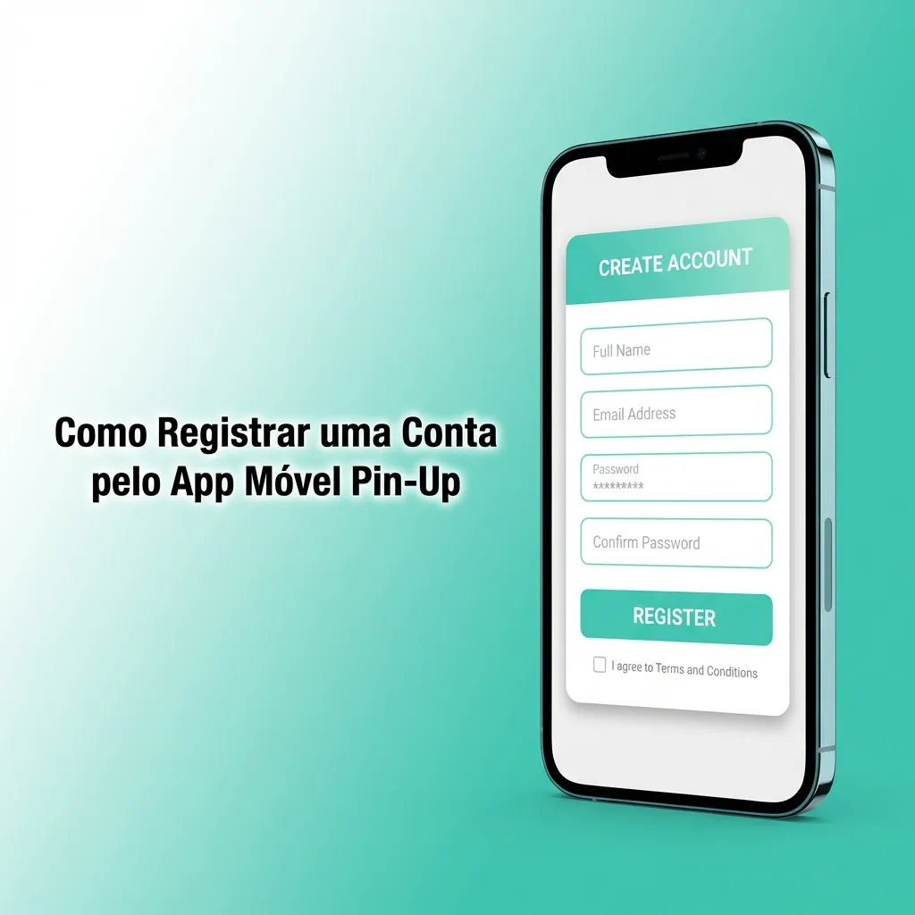 Smartphone displaying Pin-Up app registration screen with sign-up form and green register button
