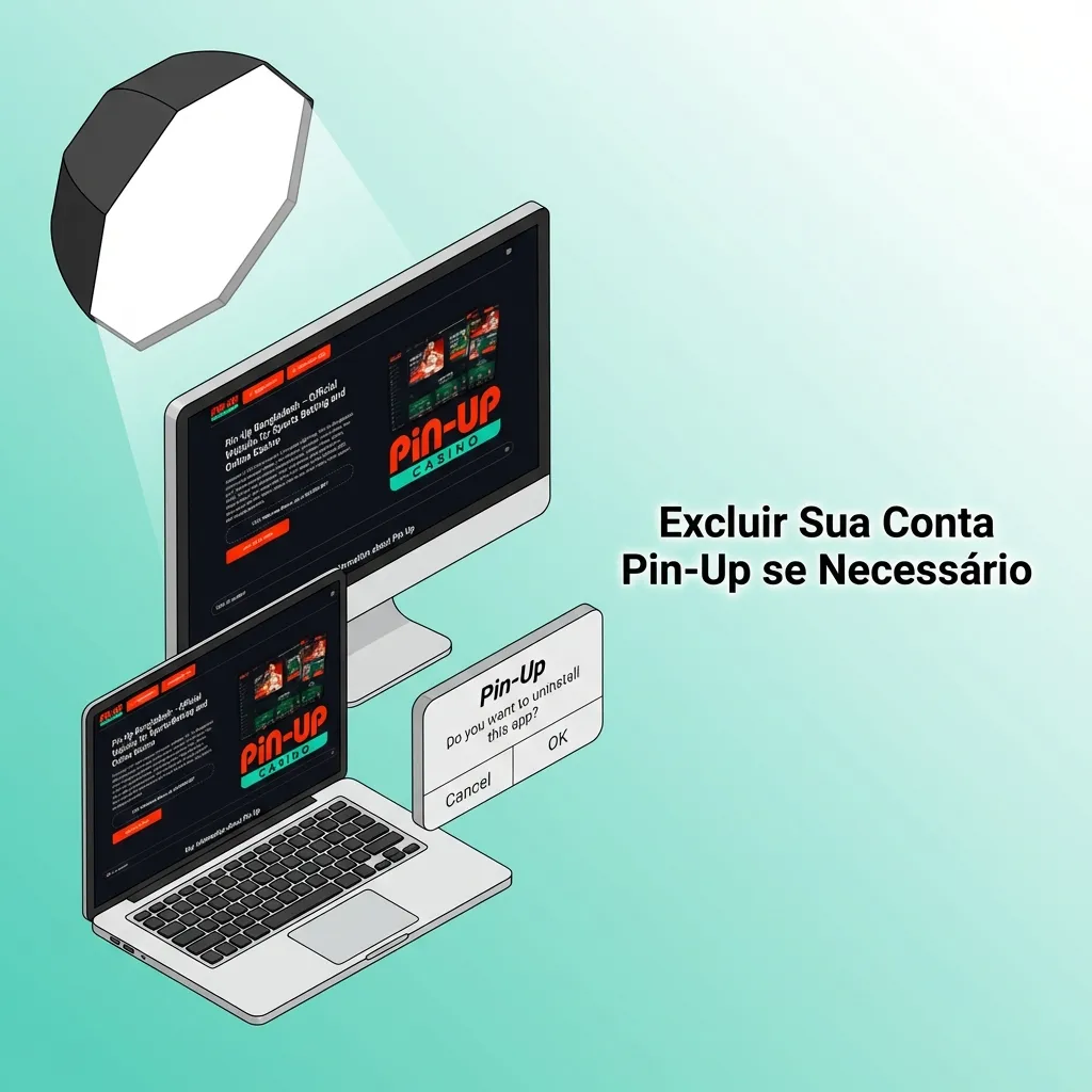 Pin-Up account deletion settings screen showing permanent account closure process and confirmation steps