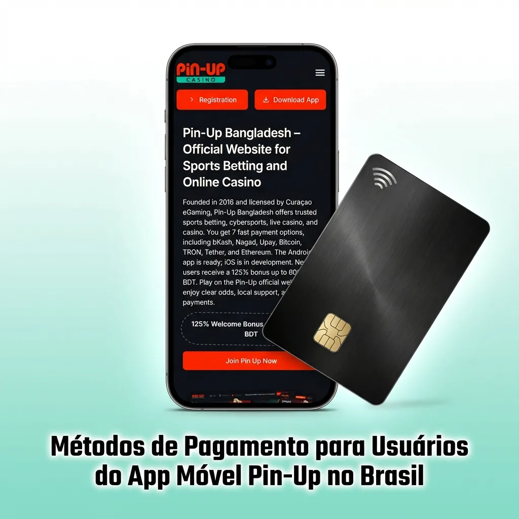Pin-Up app payment methods in Brazil including Pix, credit cards, digital wallets, and cryptocurrency options