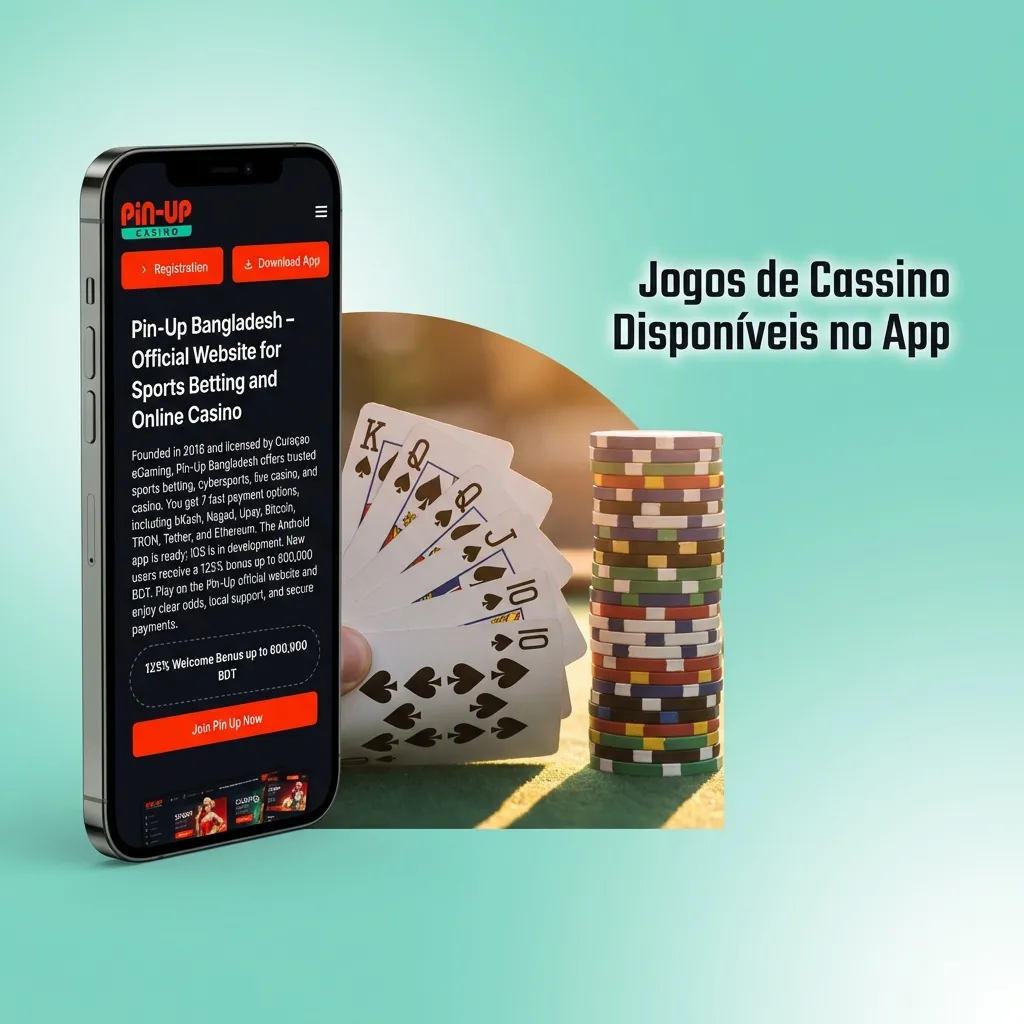 Pin-Up casino app showing popular games including slots, table games, and live dealer options on mobile interface