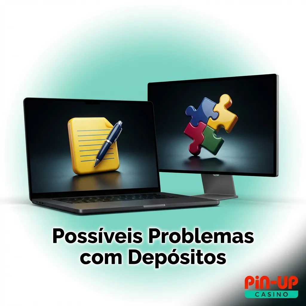 Illustration showing common deposit issues: incorrect bank details, daily limits, identity verification, technical problems, and insufficient funds.